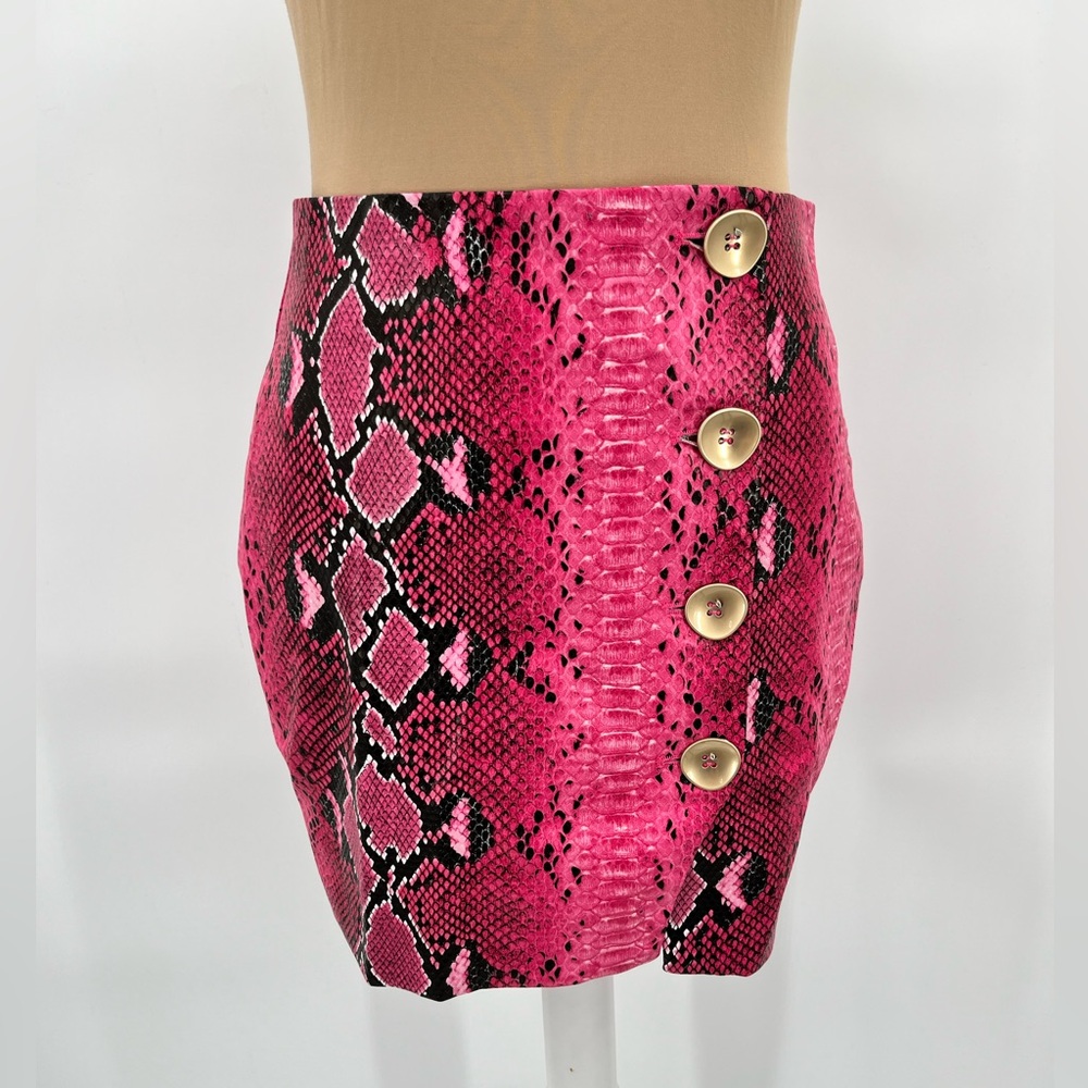 L'ATISTE Hot Pink Snake Print Crop Blazer & Mini Skirt Set - Picture 9 of 13